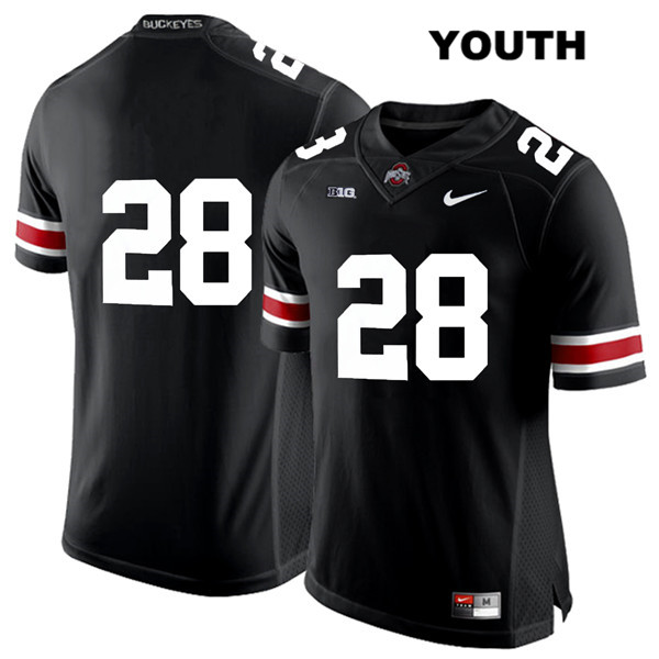 Ohio State Buckeyes Youth Alex Badine #28 White Number Black Authentic Nike No Name College NCAA Stitched Football Jersey AV19G40IC